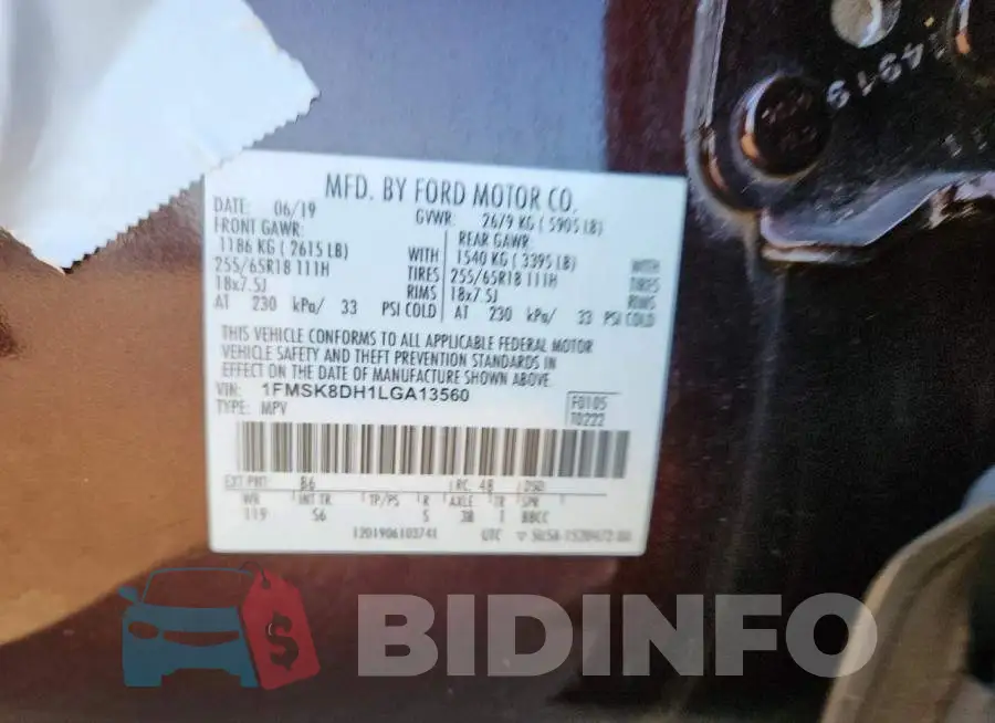1FMSK8DH1LGA13560 Photo# 13