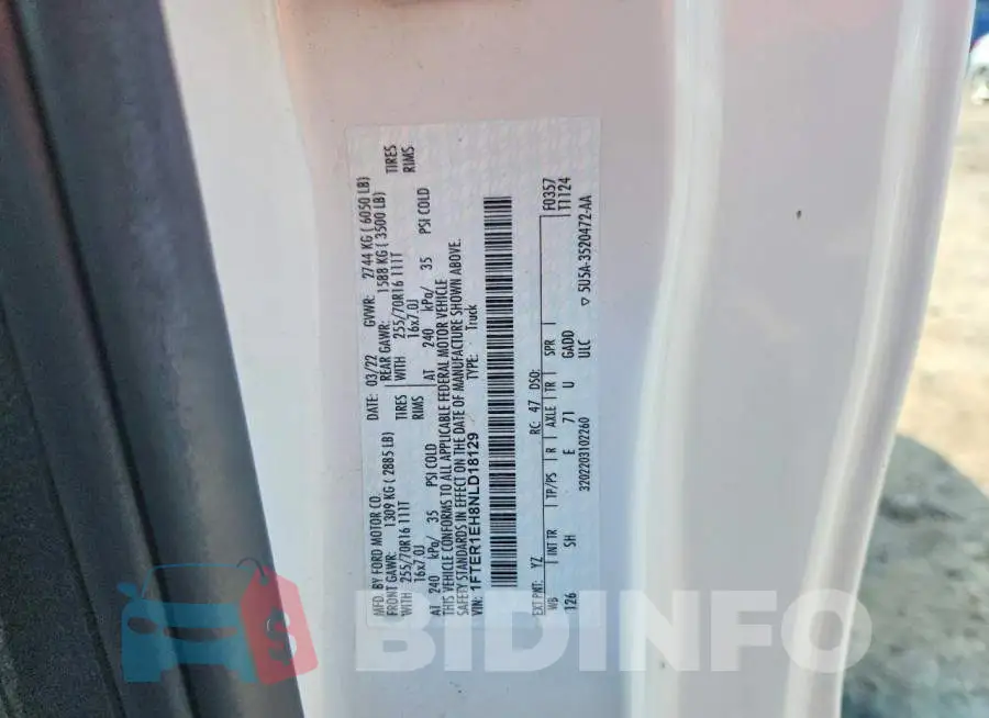 1FTER1EH8NLD18129 Photo# 12