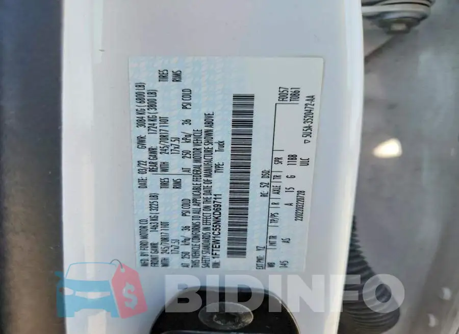1FTEW1C55NKD69711 Photo# 12