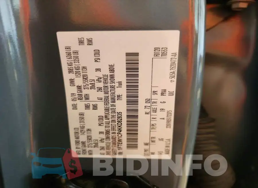 1FTEW1CP4KKD82835 Photo# 12