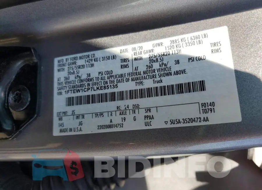 1FTEW1CP7LKE85135 Photo# 12