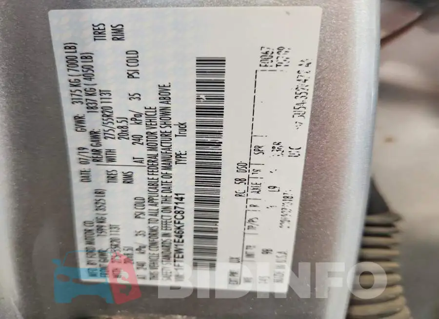 1FTEW1E46KFC87141 Photo# 12