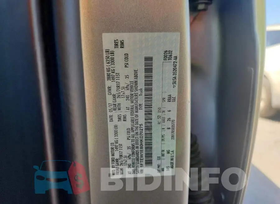 1FTEW1E80HKD70275 Photo# 12