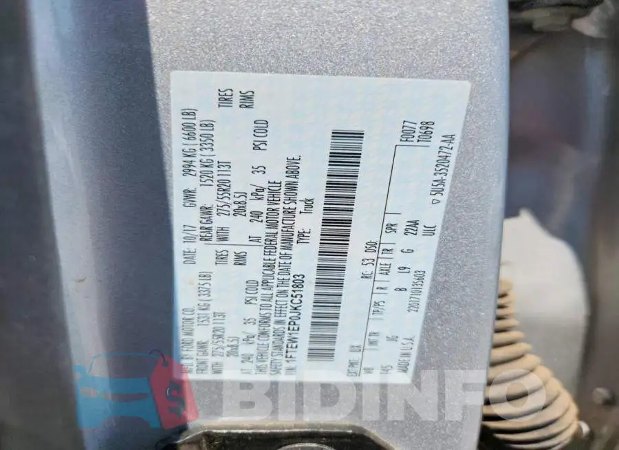 1FTEW1EP0JKC51803 Photo# 12
