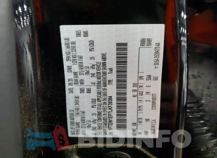 1FTEW1EP7LKF39384 Photo# 12