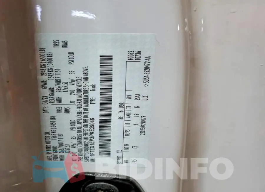 1FTEX1EP3PKE29046 Photo# 12