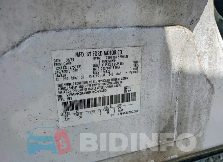 2FMPK3G96KBC43355 Photo# 13
