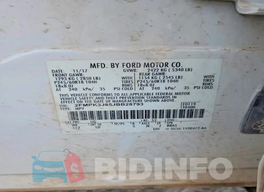2FMPK3J85JBB28793 Photo# 13