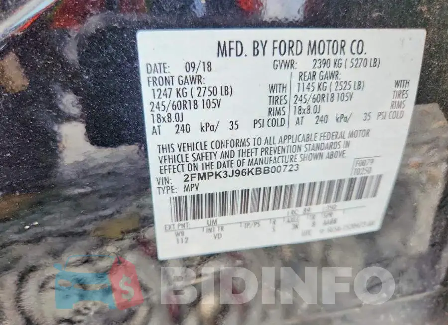 2FMPK3J96KBB00723 Photo# 13