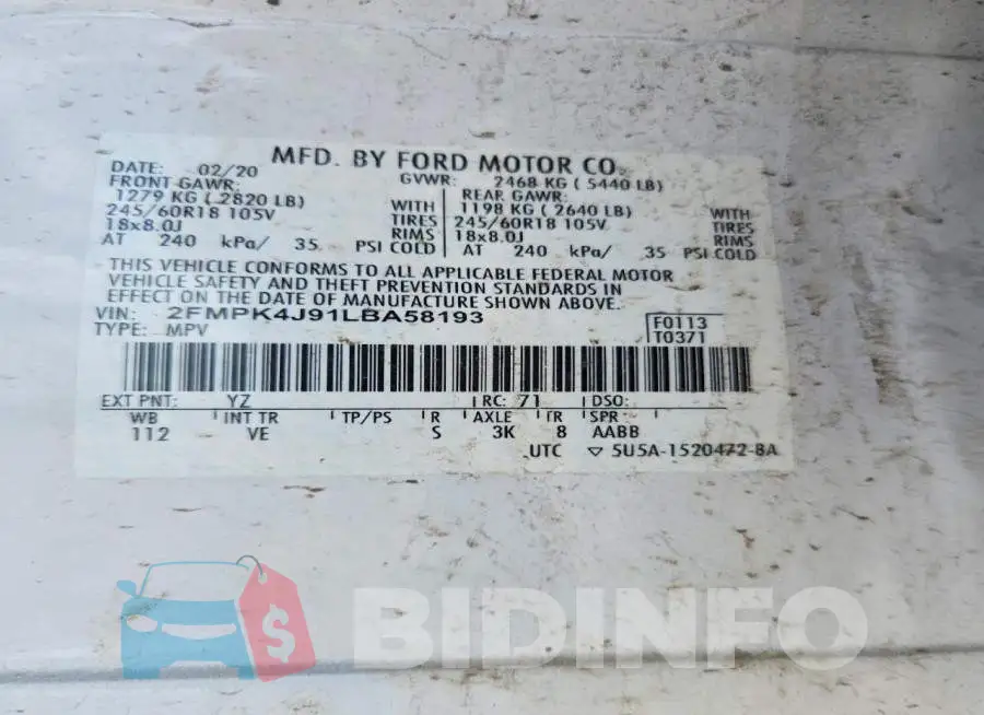 2FMPK4J91LBA58193 Photo# 13