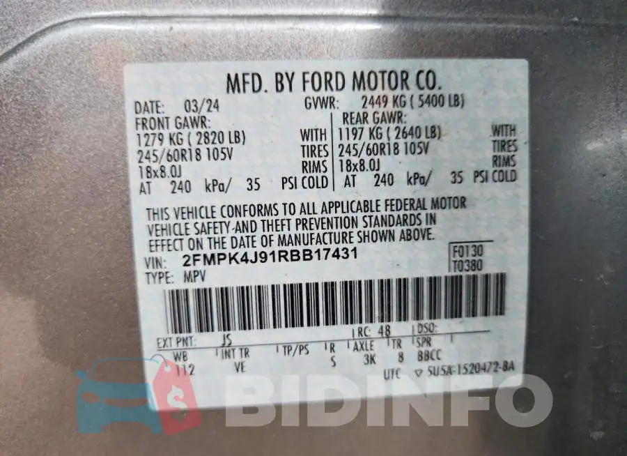 2FMPK4J91RBB17431 Photo# 13