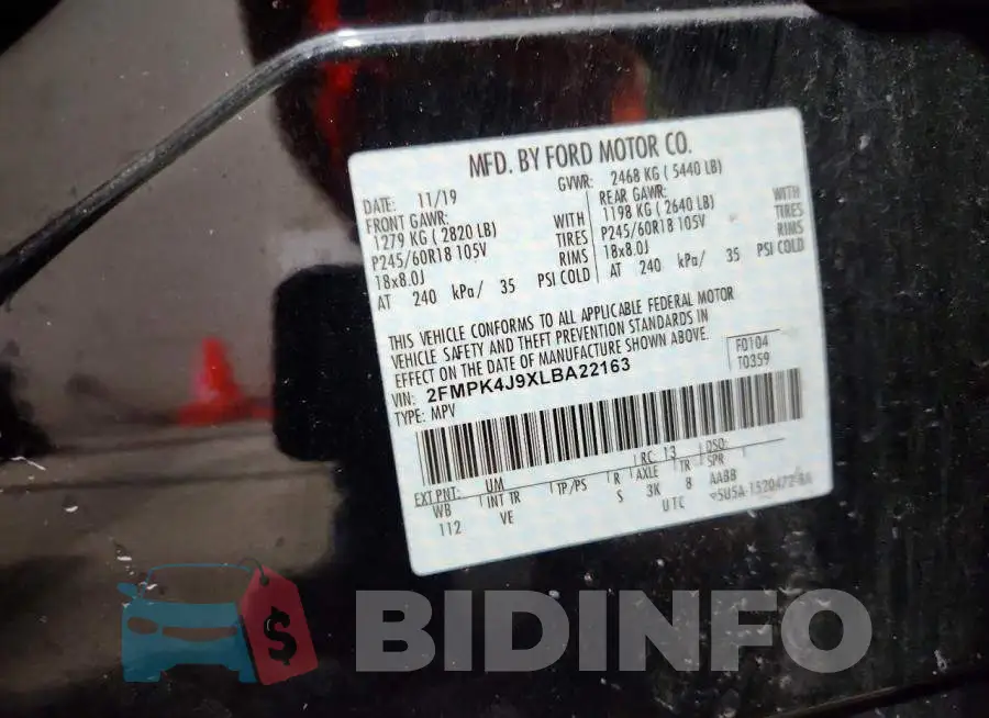 2FMPK4J9XLBA22163 Photo# 12