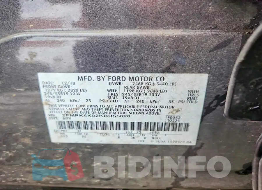 2FMPK4K92KBB55626 Photo# 13