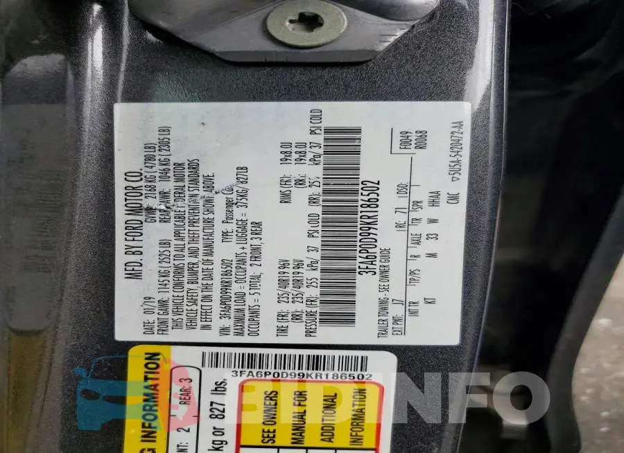 3FA6P0D99KR186502 Photo# 12