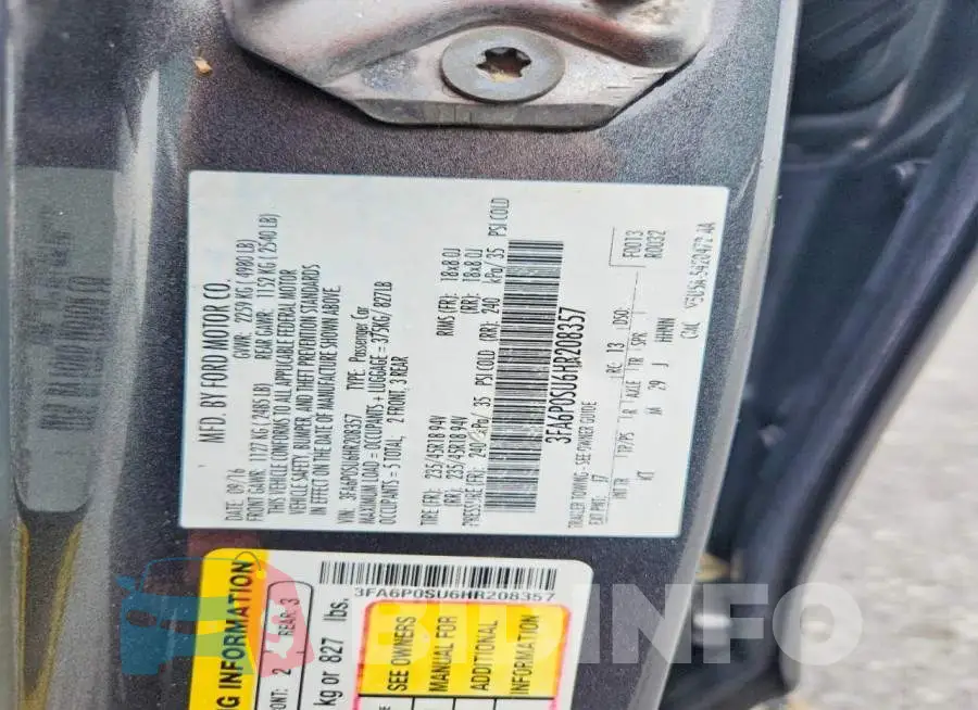 3FA6P0SU6HR208357 Photo# 12