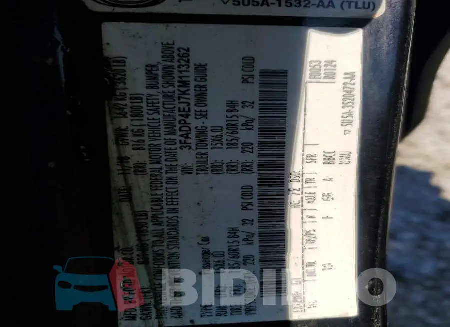 3FADP4EJ7KM113262 Photo# 12