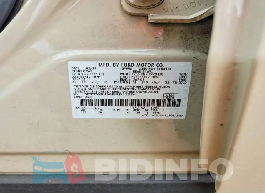 3FTTW8J90RRB17274 Photo# 12