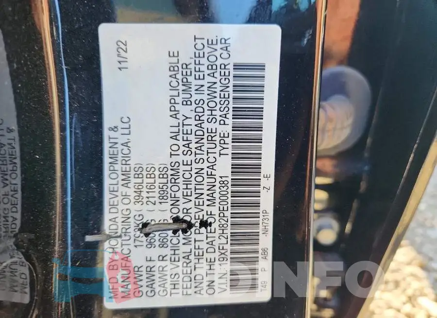 19XFL2H82PE000381 Photo# 12