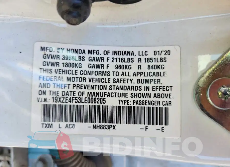 19XZE4F53LE008205 Photo# 12