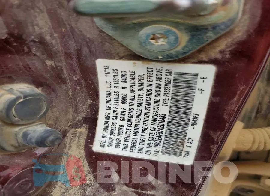 19XZE4F57KE016483 Photo# 12