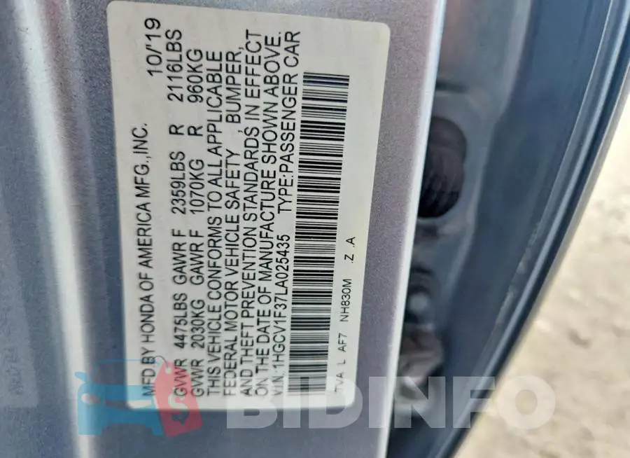 1HGCV1F37LA025435 Photo# 12