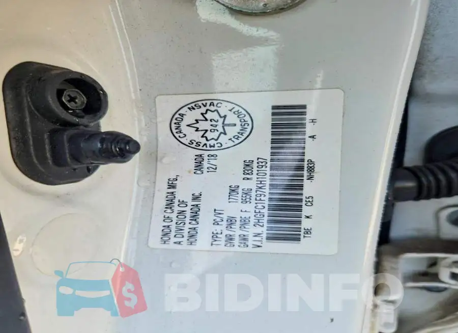 2HGFC1F97KH101937 Photo# 13