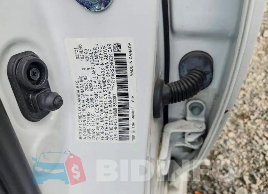 2HGFC2F8XMH553381 Photo# 12