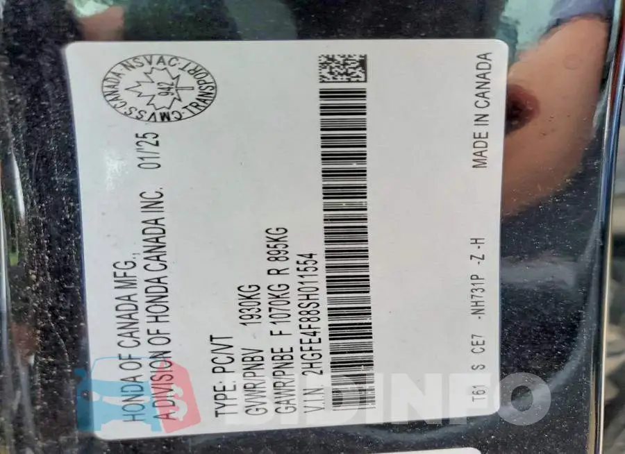 2HGFE4F88SH011554 Photo# 13
