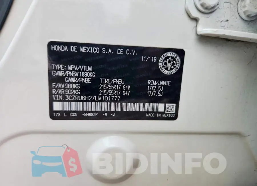 3CZRU6H27LM101777 Photo# 14