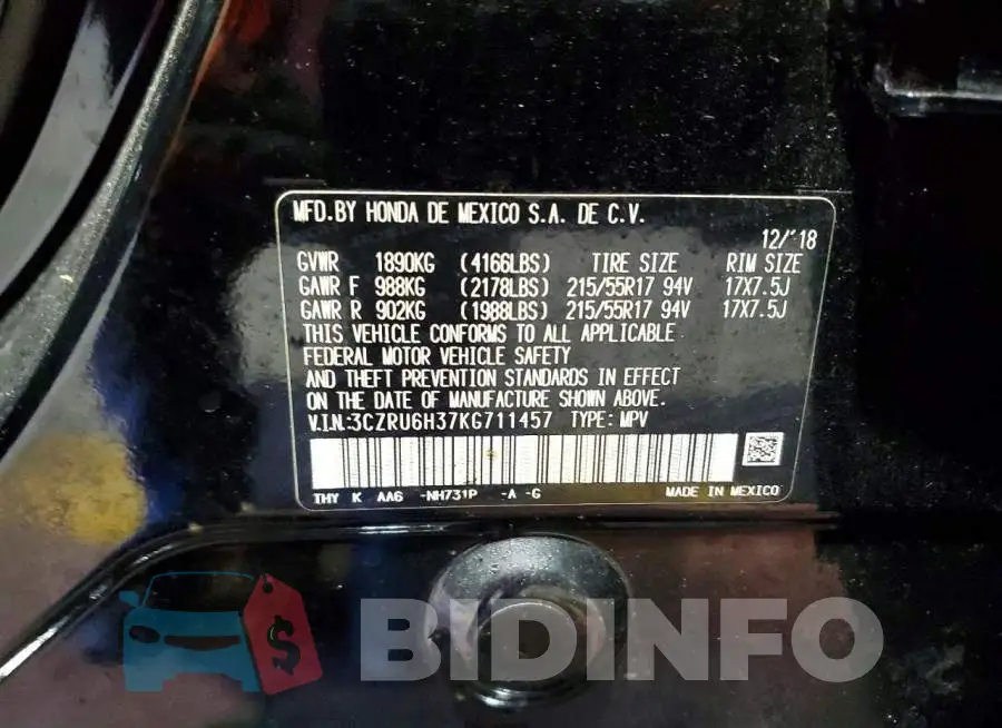 3CZRU6H37KG711457 Photo# 13