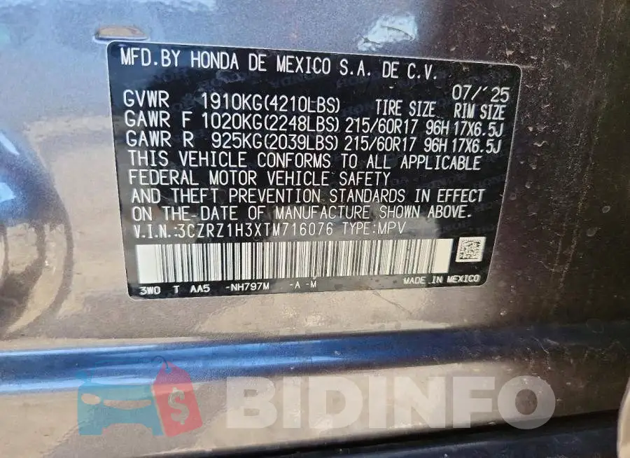 3CZRZ1H3XTM716076 Photo# 14