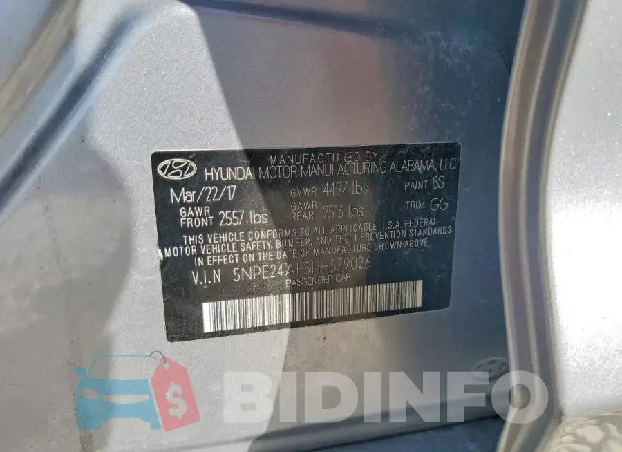 5NPE24AF5HH579026 Photo# 12
