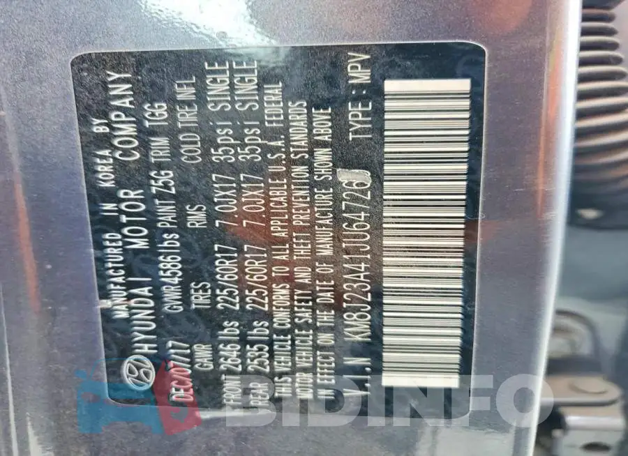 KM8J23A41JU647269 Photo# 13
