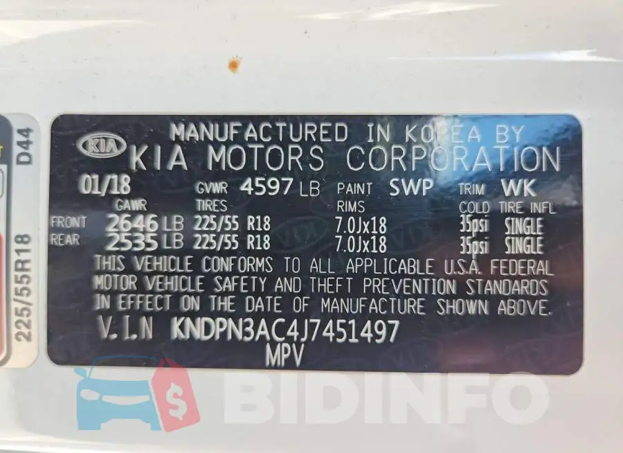KNDPN3AC4J7451497 Photo# 14