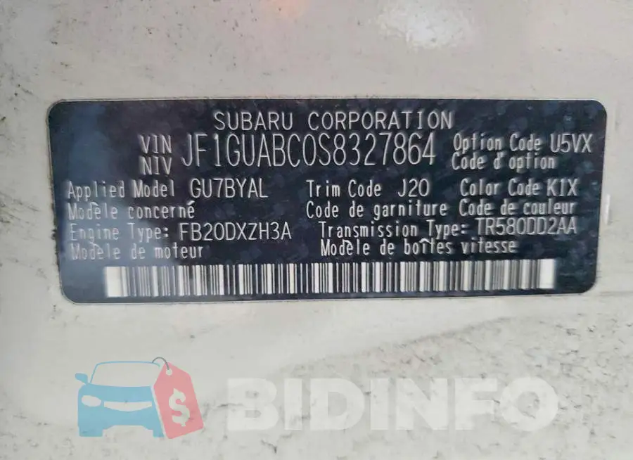 JF1GUABC0S8327864 Photo# 13