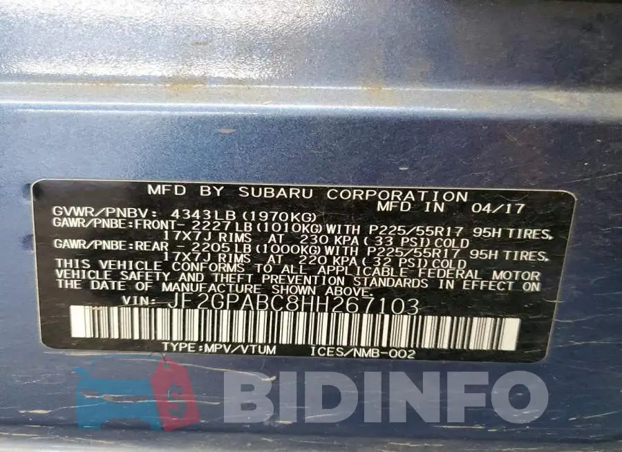 JF2GPABC8HH267103 Photo# 13