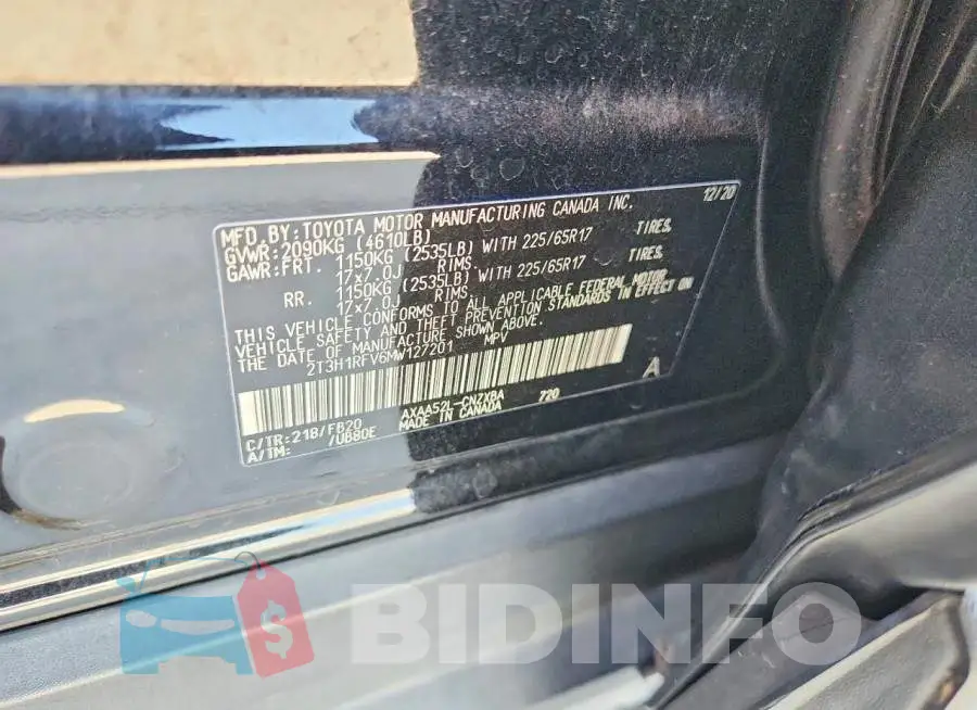 2T3H1RFV6MW127201 Photo# 13