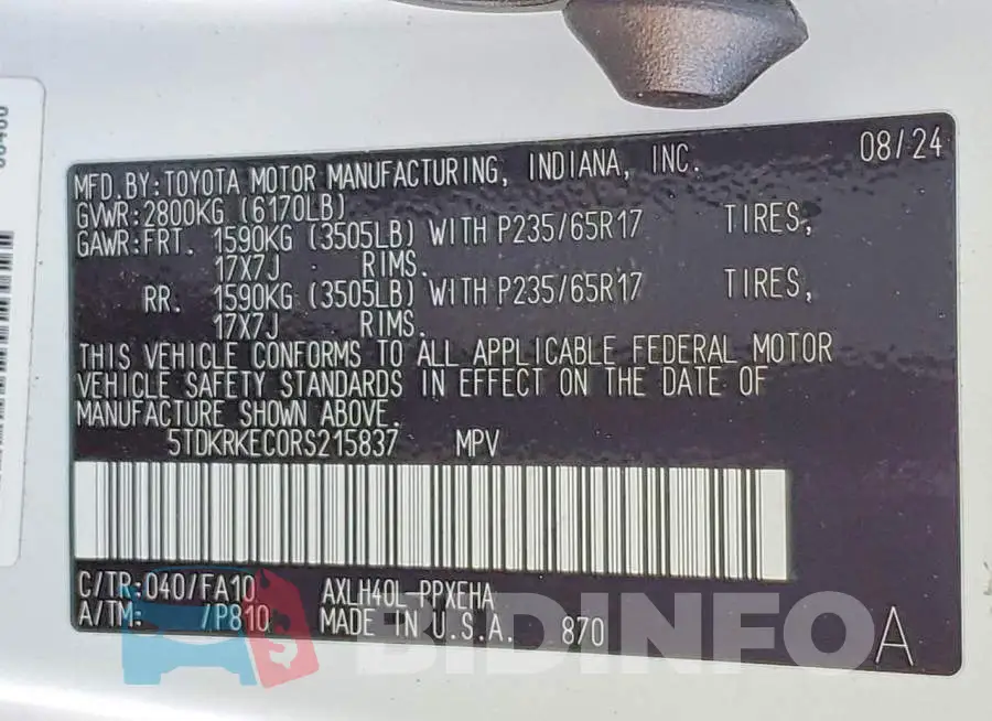 5TDKRKEC0RS215837 Photo# 14