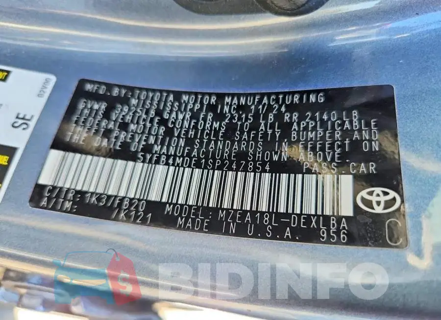 5YFB4MDE1SP247854 Photo# 13