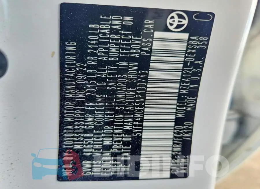 5YFP4MCE5NP130743 Photo# 12
