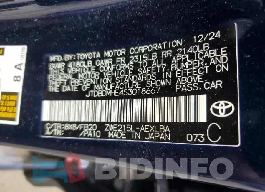 JTDBDMHE4S3018667 Photo# 12