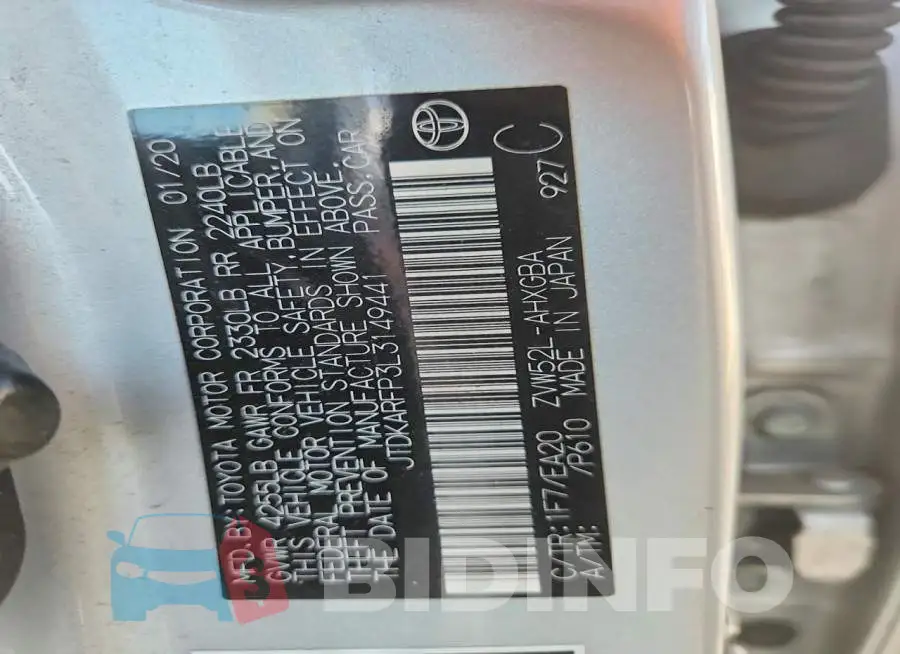 JTDKARFP3L3149441 Photo# 13
