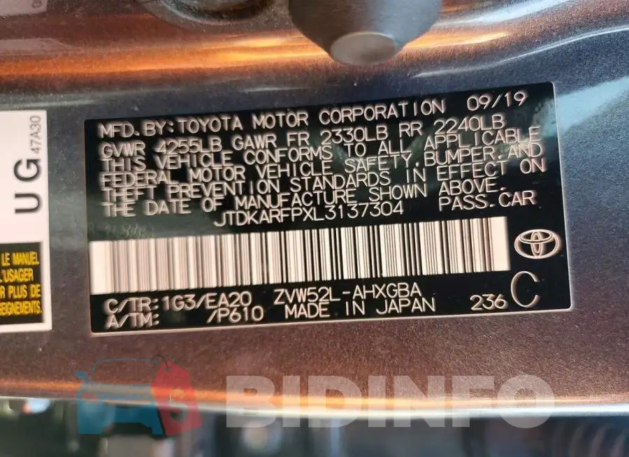 JTDKARFPXL3137304 Photo# 12