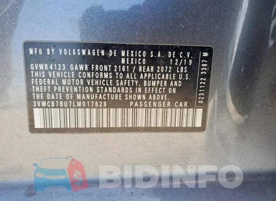 3VWCB7BU7LM017828 Photo# 12