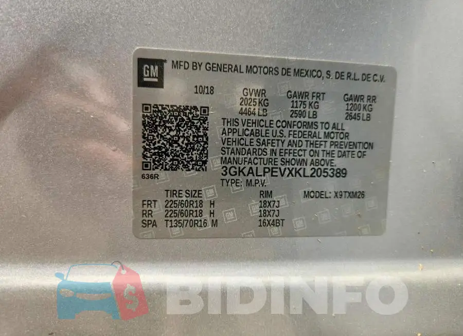3GKALPEVXKL205389 Photo# 12