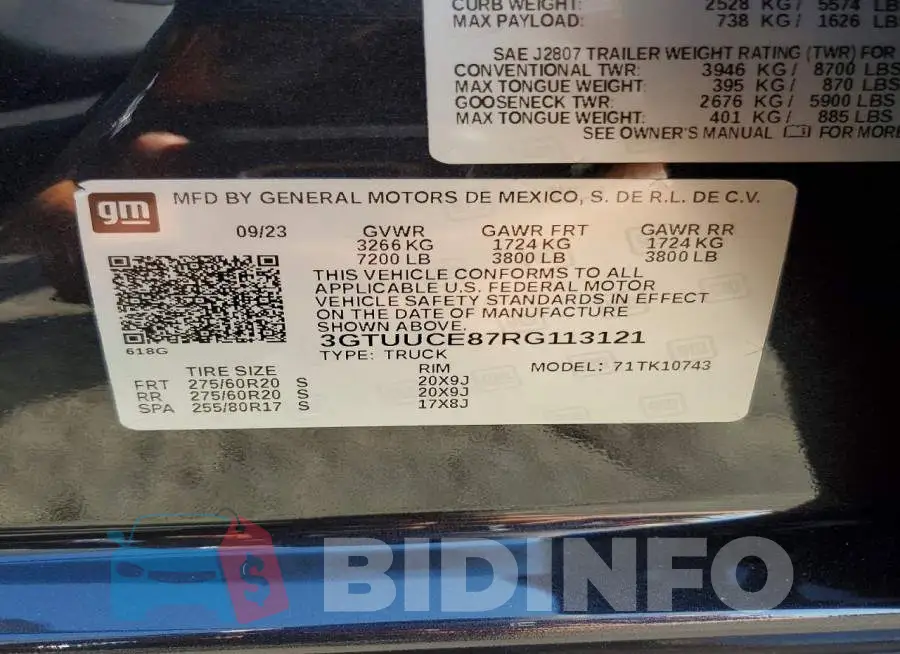 3GTUUCE87RG113121 Photo# 12