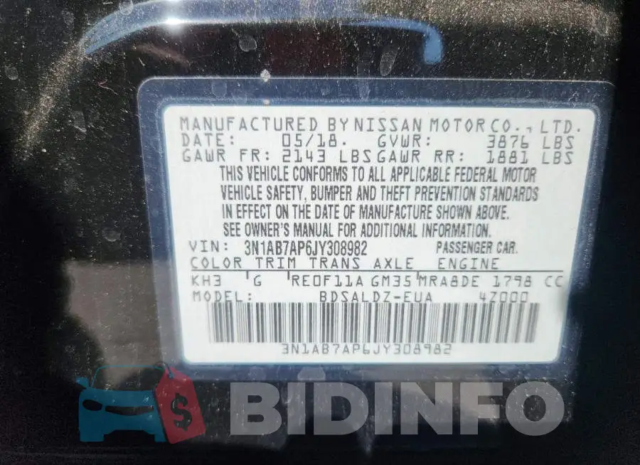 3N1AB7AP6JY308982 Photo# 12