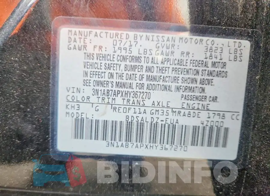 3N1AB7APXHY367270 Photo# 12