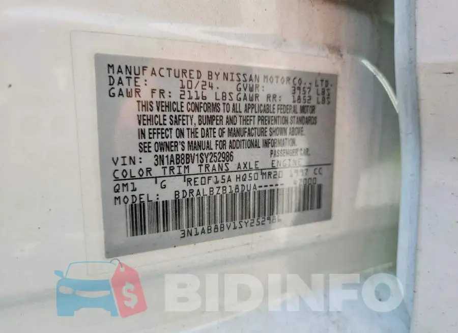 3N1AB8BV1SY252986 Photo# 12