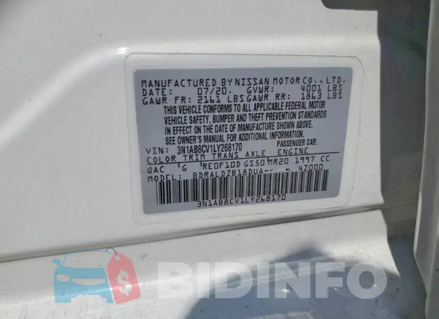 3N1AB8CV1LY268170 Photo# 13